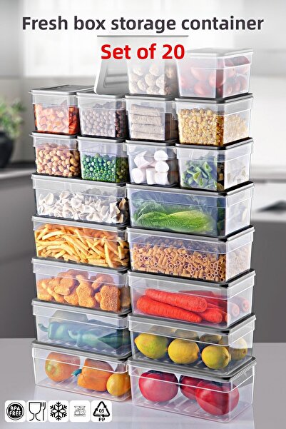 Nandy Home 20 Piece Set Freshbox Storage Container Suitable for Microwave and Diffraction