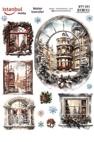 İstanbul Hobi نقل مائي للعام الجديد 25 × 35 سم STY051