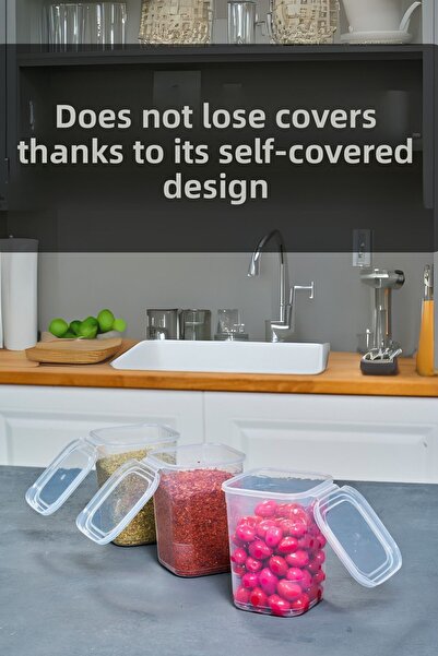 SUPERPUP Set of 6 Self Lid Food Freezer Seasoning Storage Containers 1.15 Liters