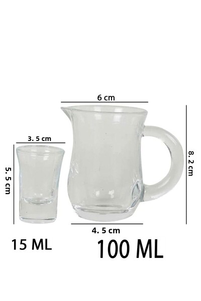 Tiesa Home 100ml Jug Liquor Vodka Tequila - 7 Pieces Miniature Glass Cup