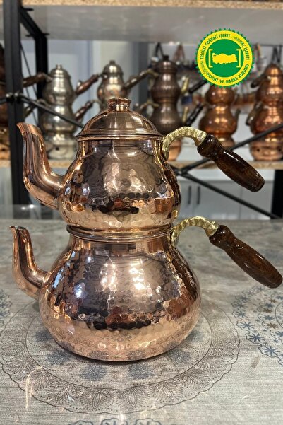 Yardımcı Bakır Since 1997 إبريق شاي نحاسي جامبو مطروق
