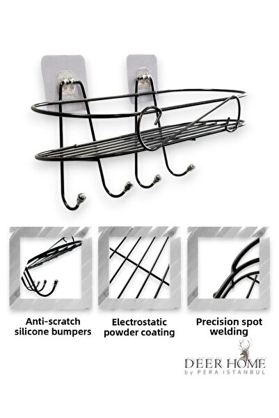 Crodle Black Stainless Kitchen Organizer - Adhesive Jar, Cloth Napkin Holder ...