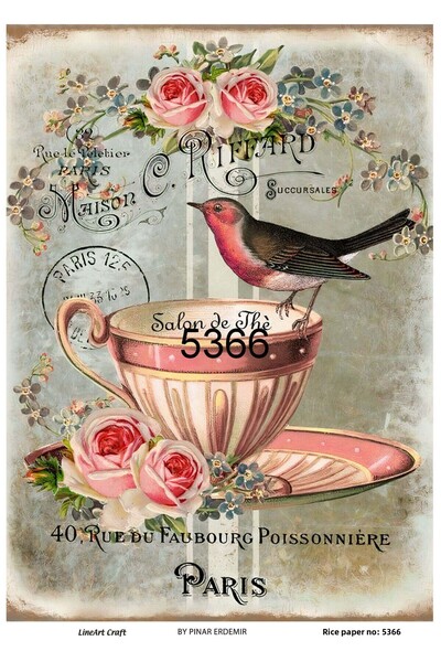 LİNEART Lineart Brass Decopage Paper No:L5366