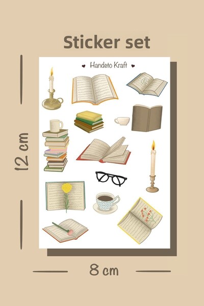 Handeto Kraft Σετ αυτοκόλλητων βιβλίων, αυτοκόλλητα για σημειωματάριο, αυτοκό...