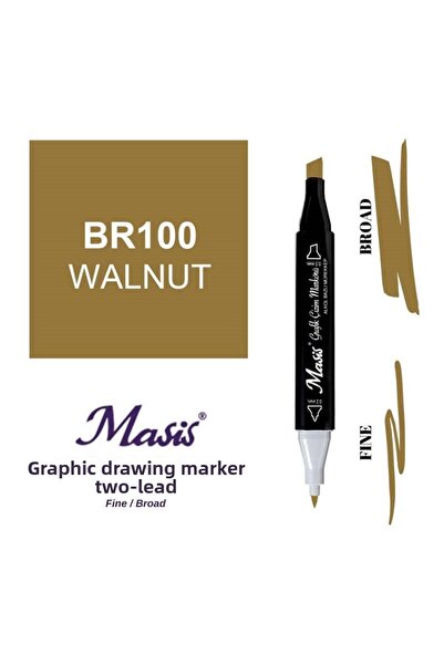 Masis 100 Walnut Double Tip Graphic Drawing Pen