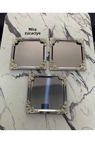 Mira züccaciye نموذج فاخر مكون من 3 قطع مطلي بالزهور الفضية - الشاي والقهوة و...