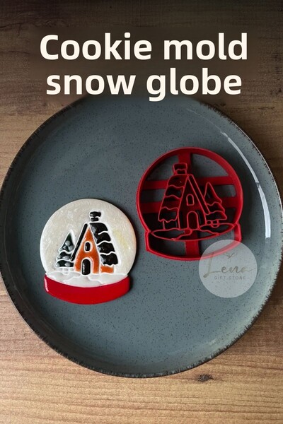 Lena Gift Store Snow Globe New Year Christmas Cookie Mold Candy Dough Shaper ...