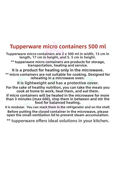 Tupperware Micro Cup Microwave Oven Heating Feeding Bowl 2 pcs