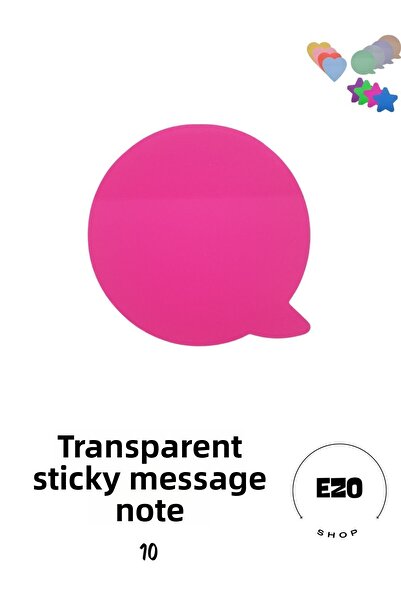 EZOSHOP Transparent Colored Postit Sticky Post-it Note Paper Message Note 10