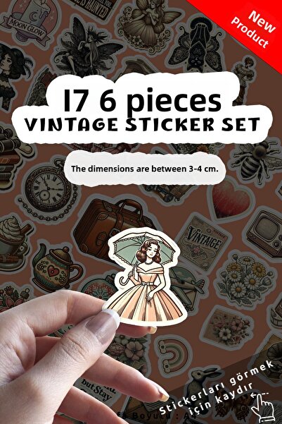 deer art Set de autocolante vintage de 94 de piese - pentru planificator, age...