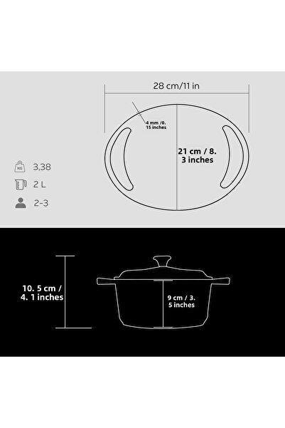Lava Cast Round Pot Cast Iron Lid Heritage Series Diameter(Ø)20cm