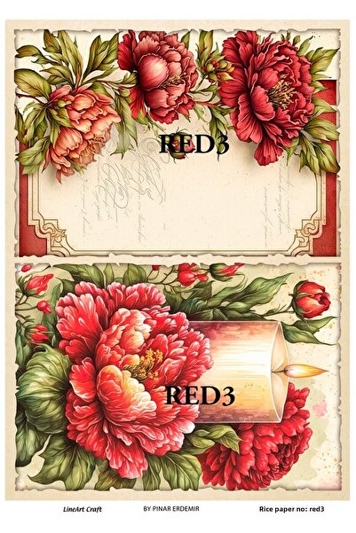 LİNEART ورق تزيين الأرز RED3 - 29x42 سم