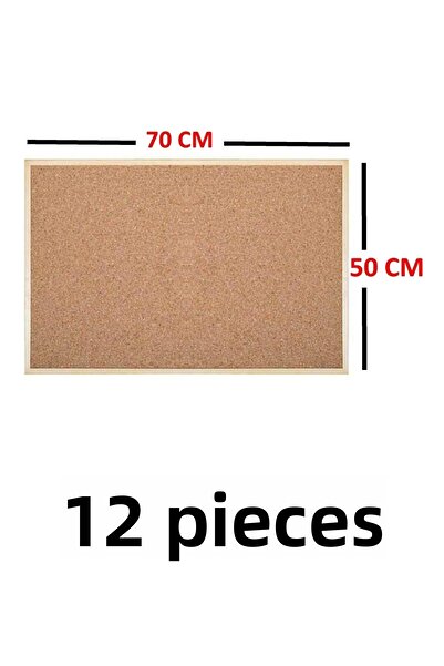 Noki 12 Pieces Cork Board Wooden Eco Frame 50x70 Cm