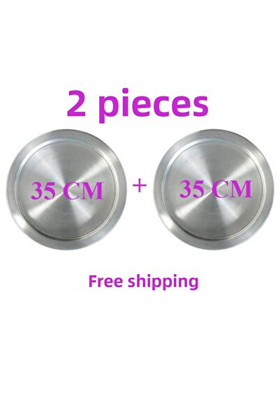 Tepsi Baklava قطعتان من صينية أطباق كنافي كاديف مقاس 35 سم - قاعدة 30 سم