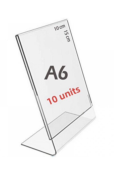 Bestekran A6 L-Type Vertical 10 Pieces Transparent Plexiglass Foil Holder 10X15 cm Menu Price Brochure Holder Label Holder Photo Holder