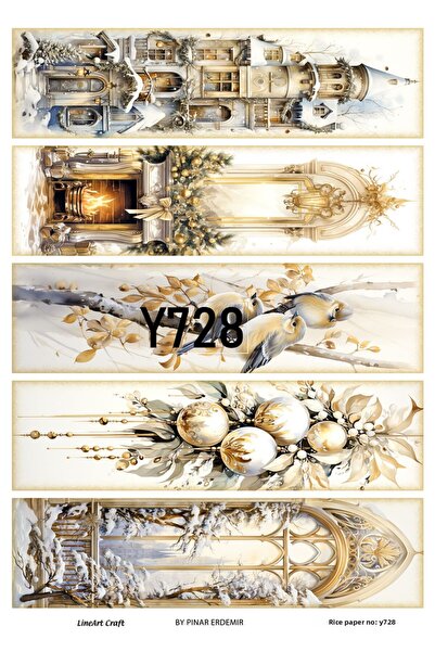 LİNEART Y728 ديكوباج نحاسي منقوش متعدد للعام الجديد مقاس 30x42