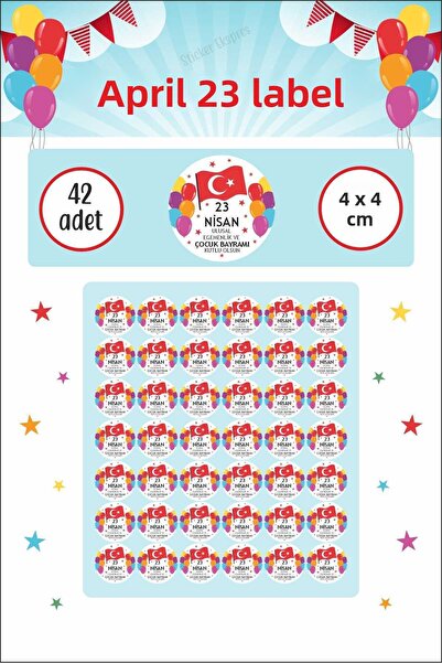 Sticker Ekspres 23 April Sticker National Sovereignty and Children's Day Stic...