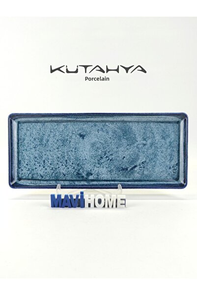 Kütahya Porselen 35X15 cm Blue Patterned Chicken World Plate - Single