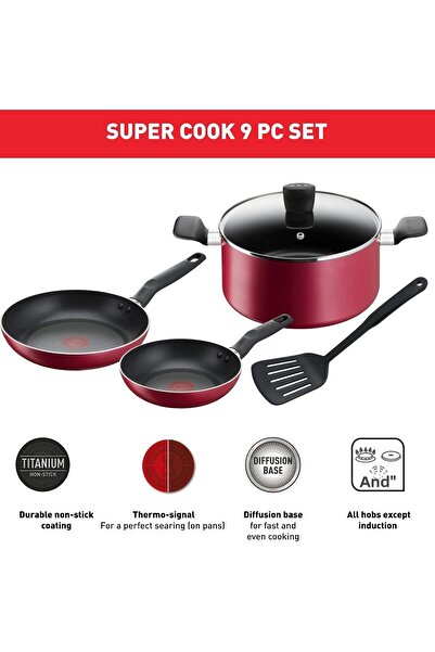 TEFAL Cookware Set of 5 Pieces | Super Cook | Frypans