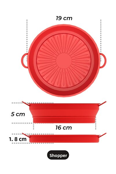 SHOPİST Foldable Airfryer Cooking Bowl Silicone Cooking Set Suitable for All Devices Up to 6 Liters