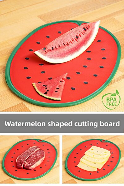 Meleni Home Fruit, Vegetable, Cutting Chopping Board, Fruit Shaped Cutting Board, Flexible Cutting Board-Watermelon Motif