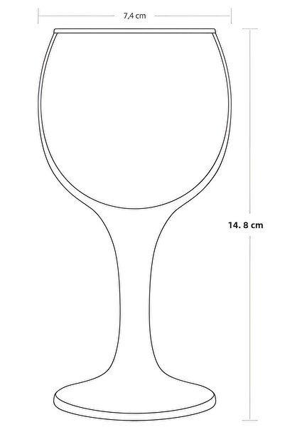 Paşabahçe 44412 Bistro Glass - 6-Piece with Foot, 225 Cc
