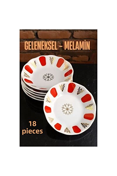 ModaCar Hvt. ®   Melamine Tea Saucer 18 Pieces Traditional Turkish Tea Cup Co...