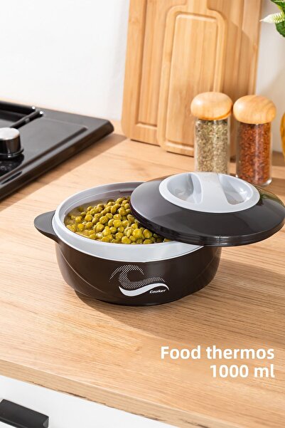 Porsima 3149 1000ml Food Thermos - Stainless Steel, Leak Proof Lockable Lid