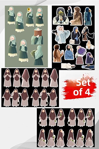 LiyaCraft Set de autocolante multiple Hijab Jirl Set potrivit pentru planific...