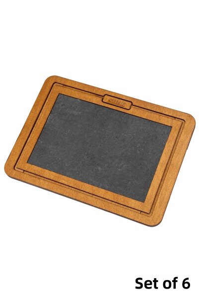 MicroWood Stone Wooden Steak Board, Light Oak, 6 Pieces, Large Size 29 X 40cm, Birch, Steak Serving Board