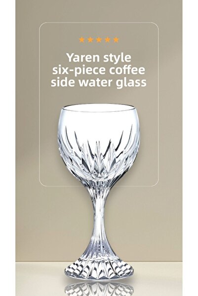 Yaren Style Footed Crystal Set of 6 Coffee and Water Glasses