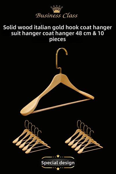 Manken İstanbul Ιταλικός γάντζος από μασίφ ξύλο - 48 εκ. χρυσός γάντζος φορέμ...