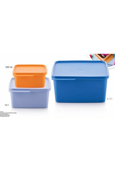 Tupperware Square Multi-Purpose Storage Container 3 Pieces 500 Ml, 1.2 L, 2.5 L