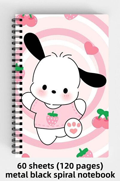 Anime Marketi دفتر ملاحظات ذو غلاف صلب مقاس A5 مع تصميم حيوان لطيف 120 ورقة