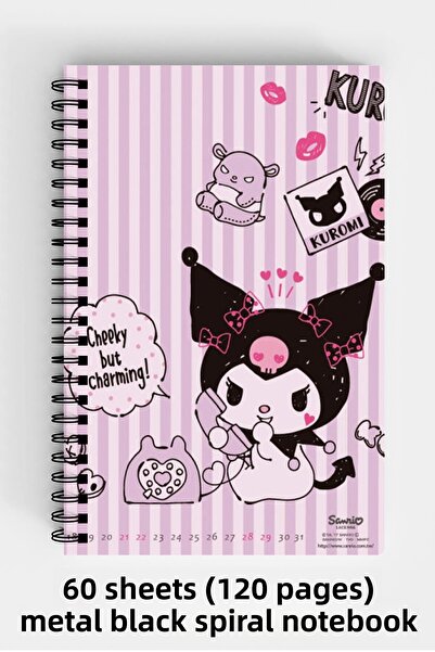 Anime Marketi دفتر ملاحظات بغلاف صلب مقاس A5 من كورومي، 120 ورقة