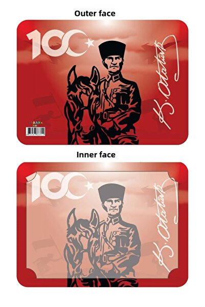 SEYFİKİRTASİYE أتاتورك 100. حافظة بطاقات منقوشة مقاس 24 × 33 سم - 30 قطعة