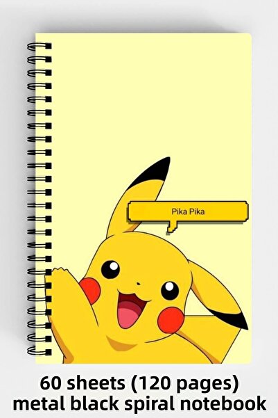 Anime Marketi Pokemon Pikachu Designed A5 Spiral Hard Cover Notebook 120 Sheets