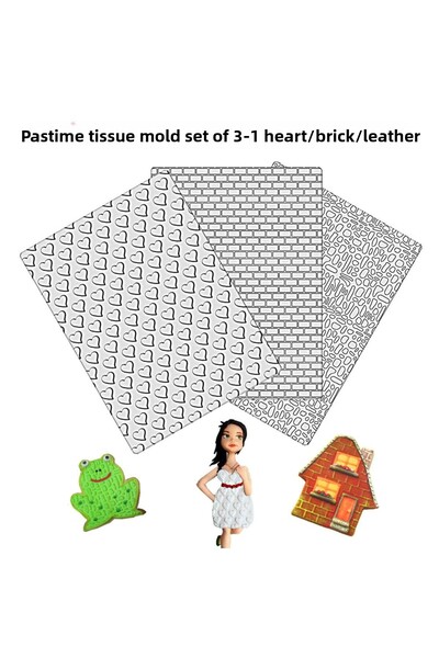 PastaLife مجموعة من 3 قوالب من القماش على شكل قلب من الجلد والطوب، خيار مثالي...