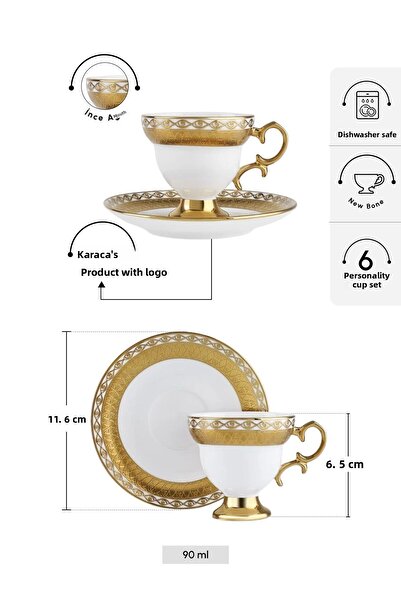 Karaca Hürrem 6 Person Coffee Cup 90 ml