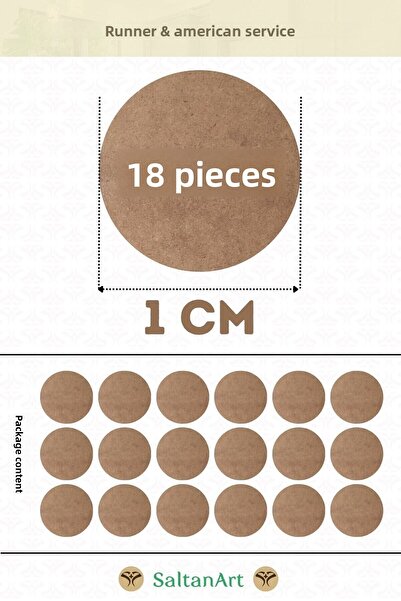 SaltanArt 1 سم قطر 18 قطعة شاحن الخدمة الأمريكية MDF Drolit تحت المغناطيس خشب...