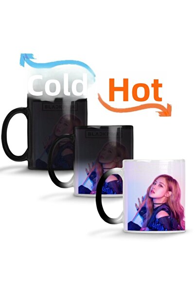 Baskı Dükkanı كوب بلاك بينك روز السحري بورسلين