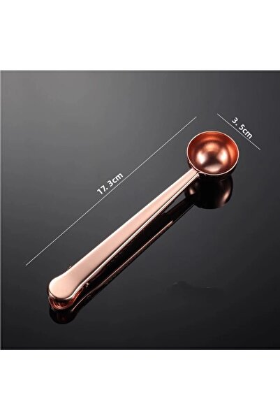 Binbirdemet Bronze Coffee Measuring Spoon and Package Clip