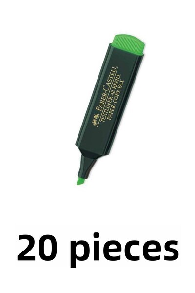 Faber Castell 20 Green Highlighter Pens5030154815