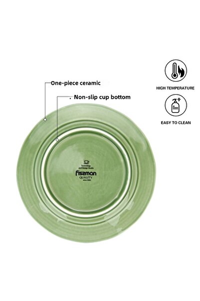 Fissman 1-Piece Ceramic Plate Green Crackle 21cm
