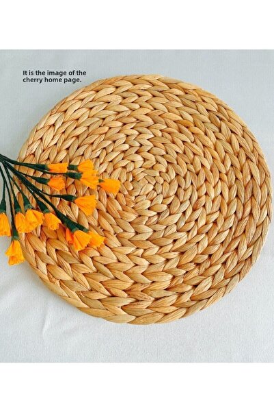 Cherry Collection 6 Pieces of American Straw Placemat Knitted Bamboo