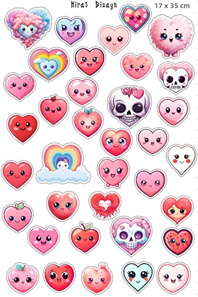 Hiras Dizayn Diverse tipuri de foi de autocolante cu inimi Autocolante person...