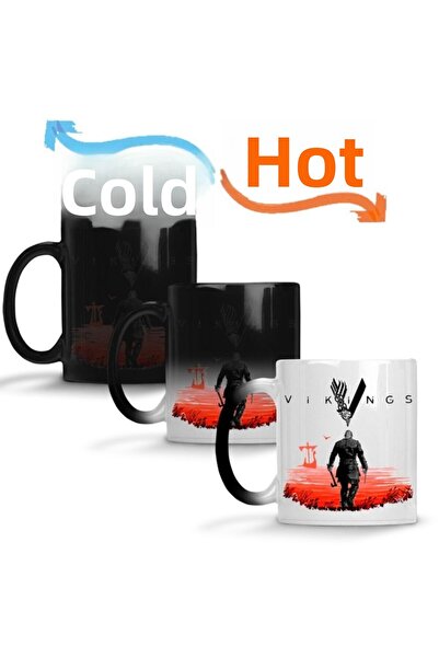 Baskı Dükkanı كوب الفايكنج راجنار لوثبروك السحري مصنوع من البورسلين