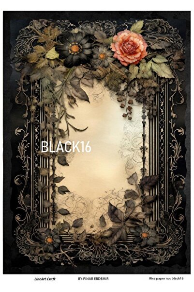 LİNEART Lineart Brass Decopage Paper BLACK16 29x42cm