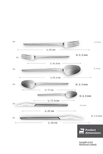 Karaca Midway sada 84 kusů vidlička a lžíce pro 12 osob