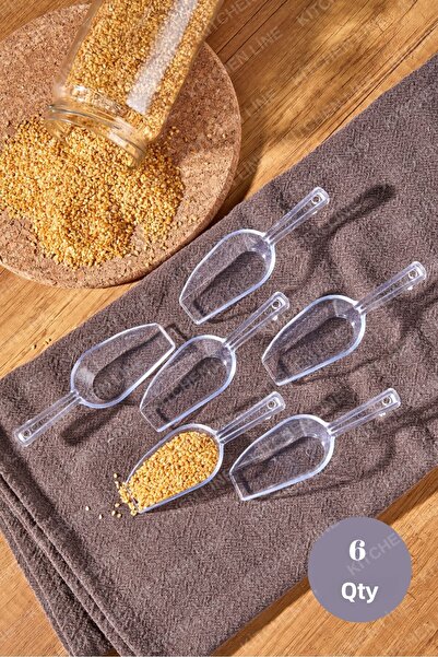 Kitchen Line 6 Pieces Spice Spoons - Sugar Jam Spice Spoon Transparent Small Size